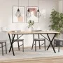 Mesa de comedor marco X madera maciza pino y acero 180x90x75cm by , Kitchen and dining tables - Ref: Foro24-3282700, Price: 1...