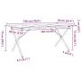 Mesa de comedor marco X madera maciza pino y acero 180x90x75cm by , Kitchen and dining tables - Ref: Foro24-3282700, Price: 1...