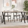 Mesa de comedor marco Y madera maciza pino y acero 160x80x75cm de , Mesas de cocina y de comedor - Ref: Foro24-3282721, Preci...