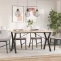 Mesa de comedor marco Y madera maciza pino y acero 160x80x75cm de , Mesas de cocina y de comedor - Ref: Foro24-3282721, Preci...
