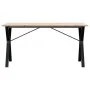 Mesa de comedor marco Y madera maciza pino y acero 160x80x75cm de , Mesas de cocina y de comedor - Ref: Foro24-3282721, Preci...