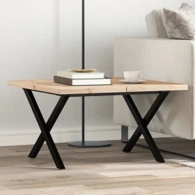 Massivholz-Kiefer- und Stahlrahmen-Couchtisch 70x70x40,5 cm von , Küchen- und Esstische - Ref: Foro24-3282749, Preis: 73,50 €...