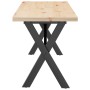 Mesa de centro marco X madera maciza pino y acero 160x40x45,5cm de , Mesas de cocina y de comedor - Ref: Foro24-3282756, Prec...