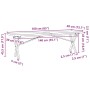 Mesa de centro marco X madera maciza pino y acero 160x40x45,5cm de , Mesas de cocina y de comedor - Ref: Foro24-3282756, Prec...