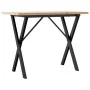 Mesa de comedor marco X madera maciza pino acero 100x50x75,5 cm de , Mesas de cocina y de comedor - Ref: Foro24-3282763, Prec...