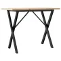 Mesa de comedor marco X madera maciza pino acero 100x50x75,5 cm de , Mesas de cocina y de comedor - Ref: Foro24-3282763, Prec...