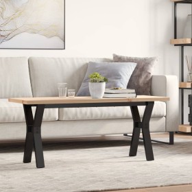 Mesa de centro marco Y madera maciza pino y acero 110x40x45,5cm de , Mesas de cocina y de comedor - Ref: Foro24-3282777, Prec...