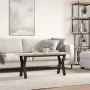 Mesa de centro marco Y madera maciza pino y acero 110x40x45,5cm by , Kitchen and dining tables - Ref: Foro24-3282777, Price: ...