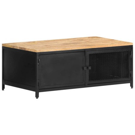 Mesa de centro de madera maciza de mango en bruto 90x50x37 cm de vidaXL, Mesas de centro - Ref: Foro24-323136, Precio: 213,20...