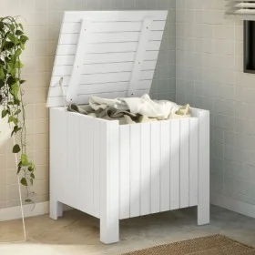 Caja de almacenaje y tapa RANA madera maciza blanca 60x49x54 cm de , Baúles de almacenamiento - Ref: Foro24-4002328, Precio: ...