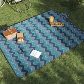 Manta de picnic plegable terciopelo ondas azules 200x150 cm de , Camping y senderismo - Ref: Foro24-4004205, Precio: 23,16 €,...