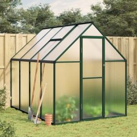 Invernadero con marco base aluminio verde 224x169x195 cm de , Invernaderos - Ref: Foro24-4005835, Precio: 484,45 €, Descuento: %