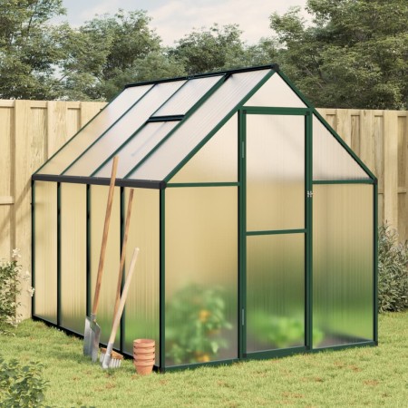 Invernadero con marco base aluminio verde 224x169x195 cm de , Invernaderos - Ref: Foro24-4005835, Precio: 484,45 €, Descuento: %