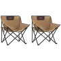 Sillas de camping con bolsillo plegables 2 unidades marrón de , Sillas de jardín - Ref: Foro24-366551, Precio: 60,06 €, Descu...
