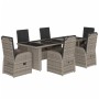 Set comedor jardín 7 pzas y cojines ratán sintético gris de , Conjuntos de jardín - Ref: Foro24-3277599, Precio: 1,00 €, Desc...