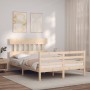 Estructura de cama de matrimonio con cabecero madera maciza de vidaXL, Camas y somieres - Ref: Foro24-3195126, Precio: 115,39...