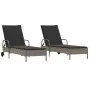Tumbonas con cojines 2 unidades ratán sintético gris by , Loungers - Ref: Foro24-3261436, Price: 334,89 €, Discount: %