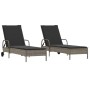 Tumbonas con cojines 2 unidades ratán sintético gris de , Tumbonas - Ref: Foro24-3261436, Precio: 319,82 €, Descuento: %