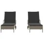 Tumbonas con cojines 2 unidades ratán sintético gris by , Loungers - Ref: Foro24-3261436, Price: 334,89 €, Discount: %
