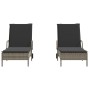 Tumbonas con cojines 2 unidades ratán sintético gris de , Tumbonas - Ref: Foro24-3261436, Precio: 319,82 €, Descuento: %