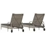 Tumbonas con cojines 2 unidades ratán sintético gris by , Loungers - Ref: Foro24-3261436, Price: 334,89 €, Discount: %