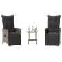 Sillas y mesita de jardín con cojines 3 piezas ratán PE gris de , Conjuntos de jardín - Ref: Foro24-365675, Precio: 242,81 €,...
