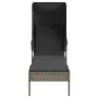 Tumbonas con capota y mesa 2 uds ratán sintético gris by , Loungers - Ref: Foro24-3261571, Price: 401,87 €, Discount: %