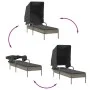 Tumbonas con capota y mesa 2 uds ratán sintético gris by , Loungers - Ref: Foro24-3261571, Price: 401,87 €, Discount: %