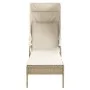 Tumbonas con capota y mesa 2 uds ratán sintético beige by , Loungers - Ref: Foro24-3261573, Price: 410,19 €, Discount: %