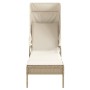 Tumbonas con capota y mesa 2 uds ratán sintético beige de , Tumbonas - Ref: Foro24-3261573, Precio: 368,32 €, Descuento: %