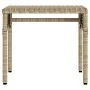 Tumbonas con capota y mesa 2 uds ratán sintético beige by , Loungers - Ref: Foro24-3261573, Price: 410,19 €, Discount: %