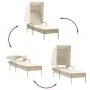 Tumbonas con capota y mesa 2 uds ratán sintético beige by , Loungers - Ref: Foro24-3261573, Price: 410,19 €, Discount: %