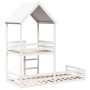 Cama con techo madera maciza de pino blanco 80x200 cm de , Camas y somieres - Ref: Foro24-3282394, Precio: 295,30 €, Descuent...