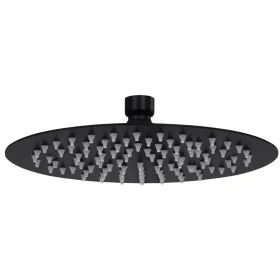 Cabezal de ducha efecto lluvia acero inox redondo negro 20 cm de vidaXL, Cabezales de ducha - Ref: Foro24-147690, Precio: 17,...