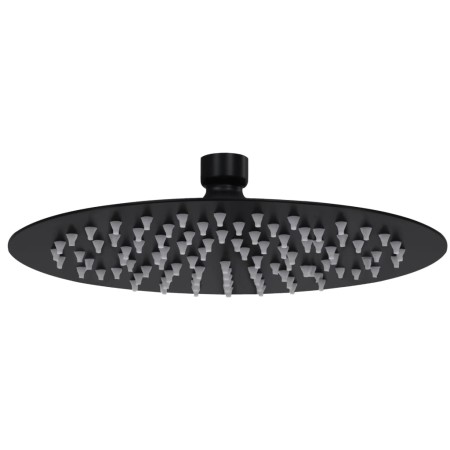 Cabezal de ducha efecto lluvia acero inox redondo negro 20 cm de vidaXL, Cabezales de ducha - Ref: Foro24-147690, Precio: 16,...