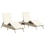 Tumbonas con mesita 2 unidades ratán sintético beige by , Loungers - Ref: Foro24-4002714, Price: 294,48 €, Discount: %