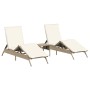 Tumbonas con mesita 2 unidades ratán sintético beige de , Tumbonas - Ref: Foro24-4002714, Precio: 313,33 €, Descuento: %