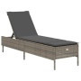 Tumbona con cojín ratán sintético con cojín gris de , Tumbonas - Ref: Foro24-4002721, Precio: 149,27 €, Descuento: %