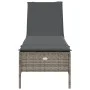 Sun lounger with synthetic rattan and grey cushion by , Loungers - Ref: Foro24-4002721, Price: 156,11 €, Discount: %