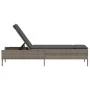 Sun lounger with synthetic rattan and grey cushion by , Loungers - Ref: Foro24-4002721, Price: 156,11 €, Discount: %