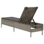 Sun lounger with synthetic rattan and grey cushion by , Loungers - Ref: Foro24-4002721, Price: 156,11 €, Discount: %