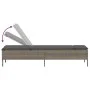 Sun lounger with synthetic rattan and grey cushion by , Loungers - Ref: Foro24-4002721, Price: 156,11 €, Discount: %