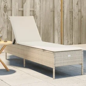 Tumbona con cojín ratán sintético beige von , Liegen - Ref: Foro24-4002723, Preis: 161,74 €, Rabatt: %