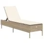 Tumbona con cojín ratán sintético beige de , Tumbonas - Ref: Foro24-4002723, Precio: 161,74 €, Descuento: %