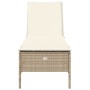 Tumbona con cojín ratán sintético beige de , Tumbonas - Ref: Foro24-4002723, Precio: 168,64 €, Descuento: %