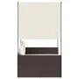 Tumbona doble con techo y cortinas ratán sintético marrón by , Loungers - Ref: Foro24-4002756, Price: 229,68 €, Discount: %