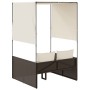 Tumbona doble con techo y cortinas ratán sintético marrón de , Tumbonas - Ref: Foro24-4002756, Precio: 233,72 €, Descuento: %