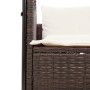 Tumbona doble con techo y cortinas ratán sintético marrón de , Tumbonas - Ref: Foro24-4002756, Precio: 233,72 €, Descuento: %