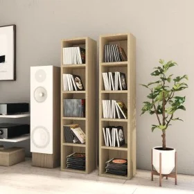 CD shelving 2 pcs oak-colored plywood 21x16x93.5 cm by vidaXL, CD and DVD storage - Ref: Foro24-802699, Price: 48,45 €, Disco...
