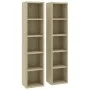 Estantería CDs 2 uds contrachapada color roble 21x16x93,5 cm de vidaXL, Almacenamiento para CD y DVD - Ref: Foro24-802699, Pr...